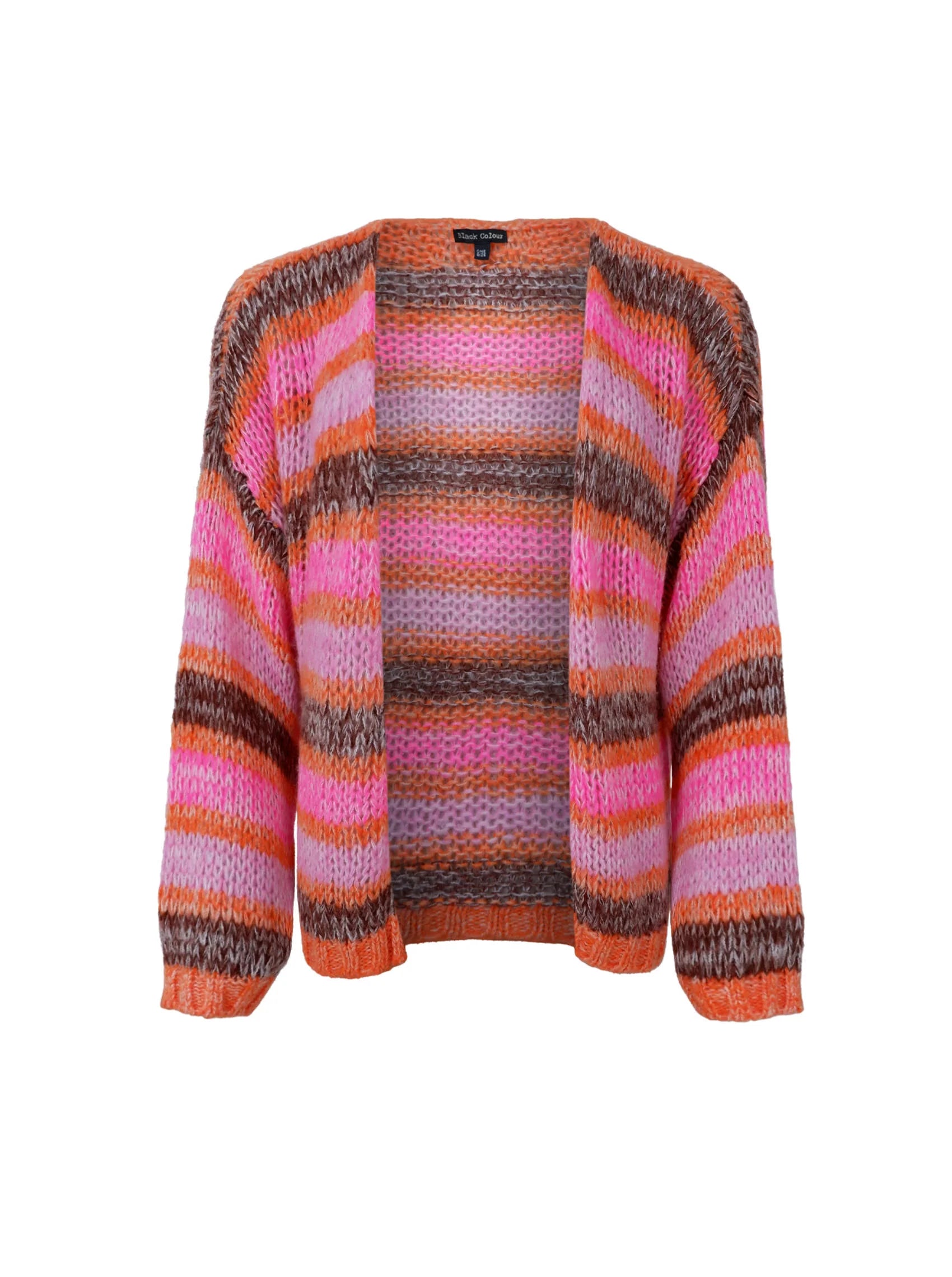 Therese Striped Cardigan, Multi Orange