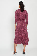 Amy Dress, Abstract Pink Bordeaux