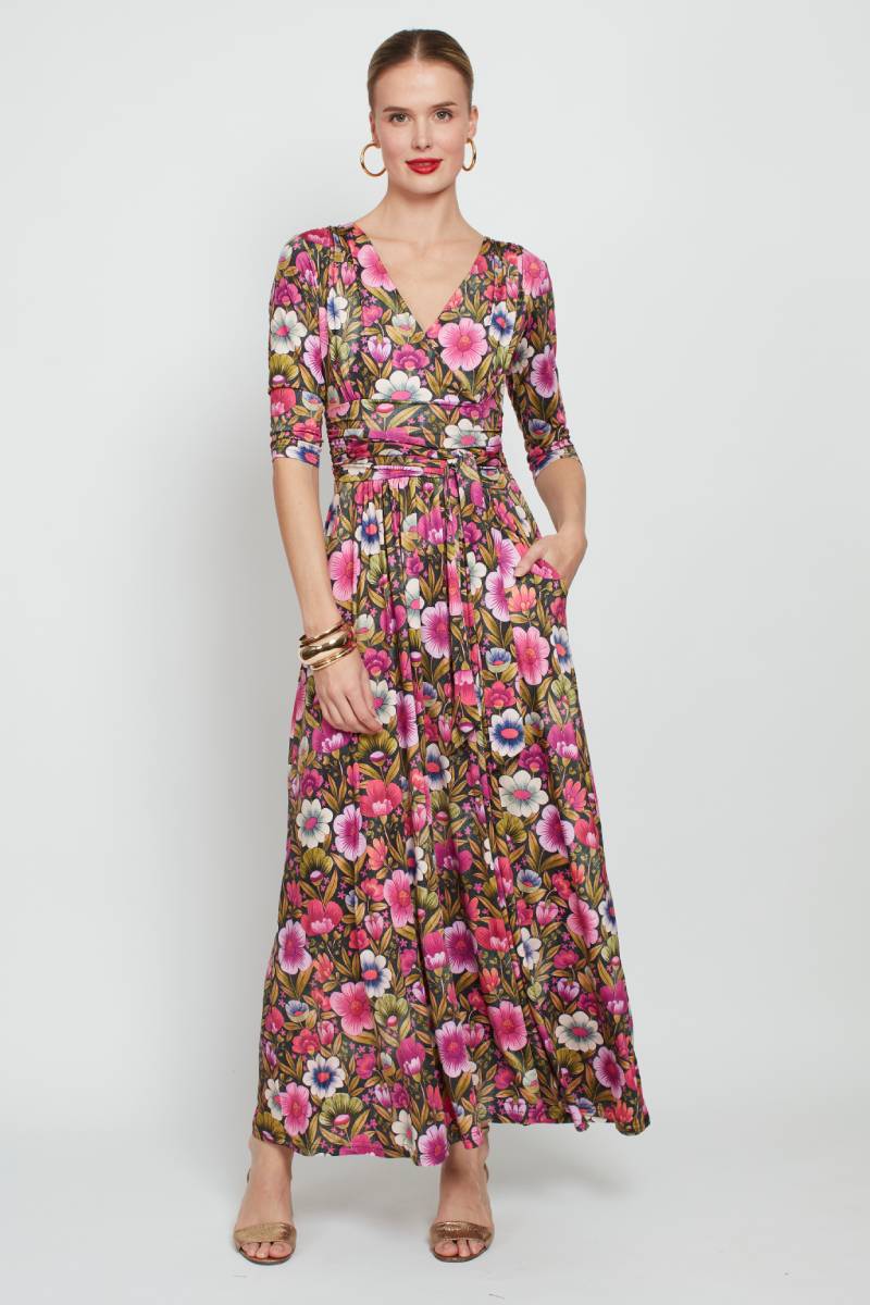 Crawford Dress, Vintage Pink Flower Print