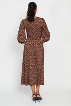 Esme Midi Dress, Small Leopard Brown