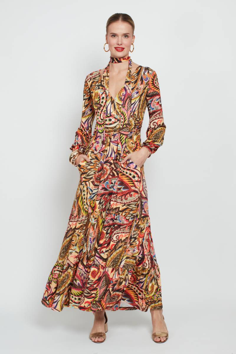 Faye Dress, Wild Paisley Print