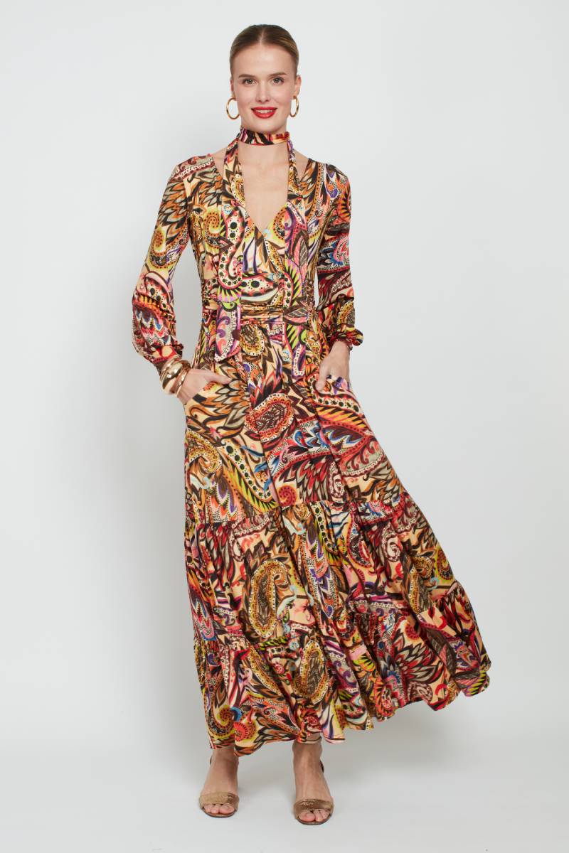 Faye Dress, Wild Paisley Print