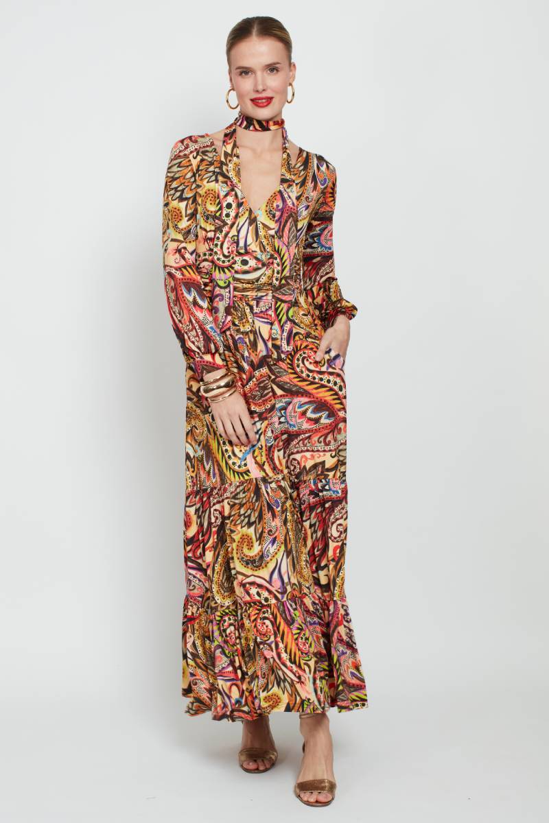 Faye Dress, Wild Paisley Print
