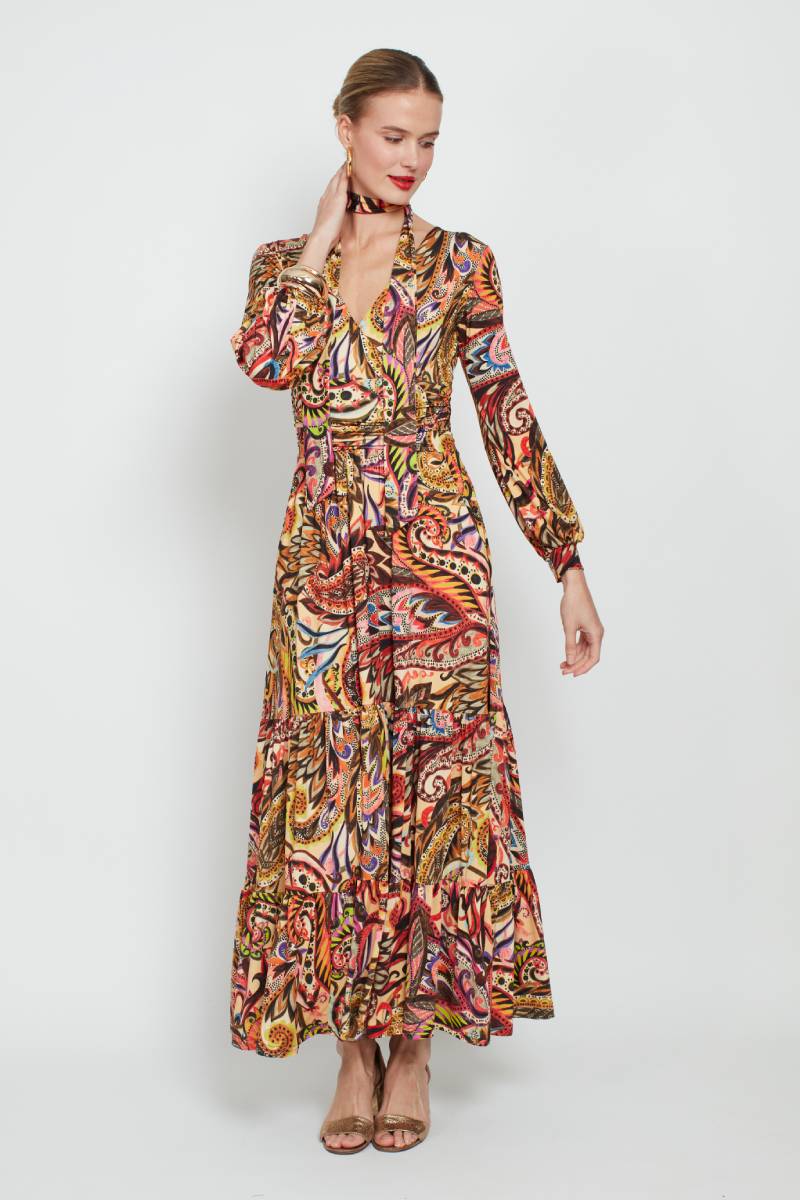 Faye Dress, Wild Paisley Print