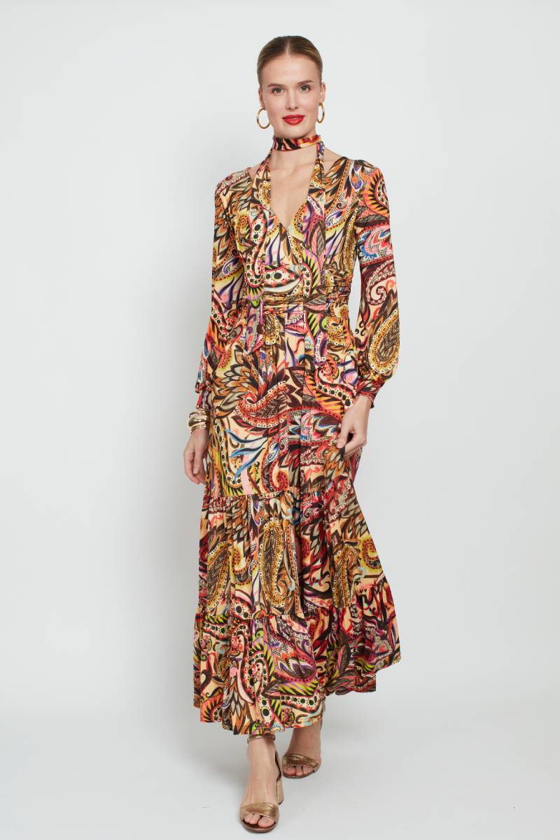 Faye Dress, Wild Paisley Print
