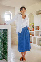 Chicago Skirt, Mid-Blue Denim