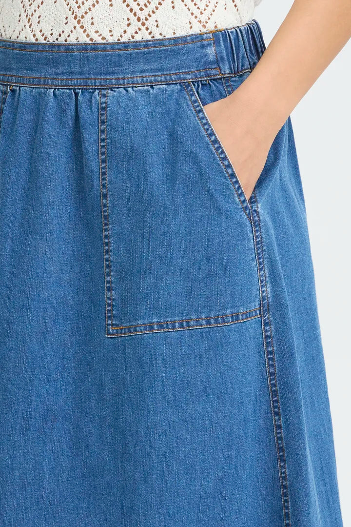 Chicago Skirt, Mid-Blue Denim