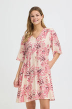 Dara Dress, Pink and Red print