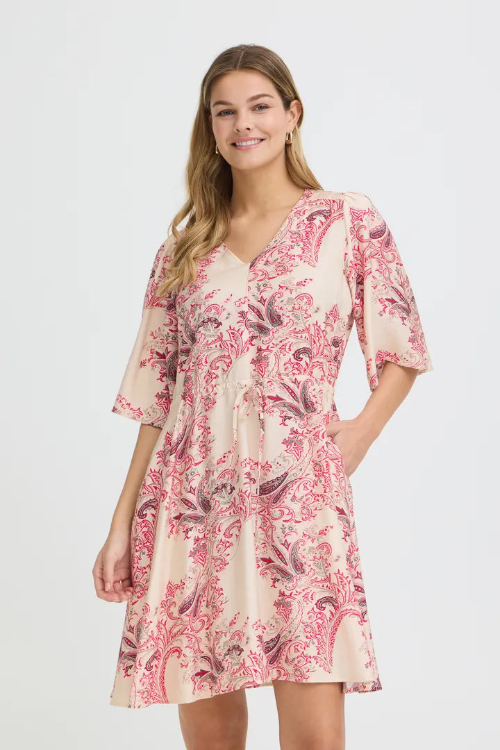 Dara Dress, Pink and Red print
