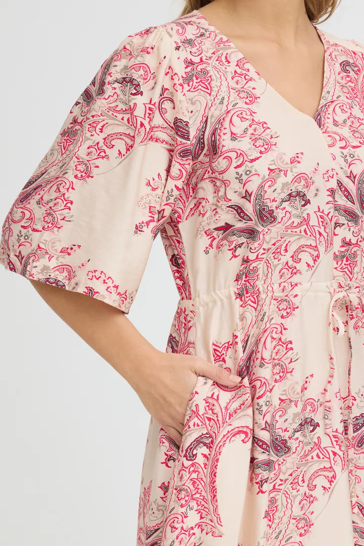Dara Dress, Pink and Red print