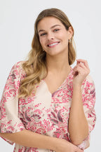 Dara Dress, Pink and Red print