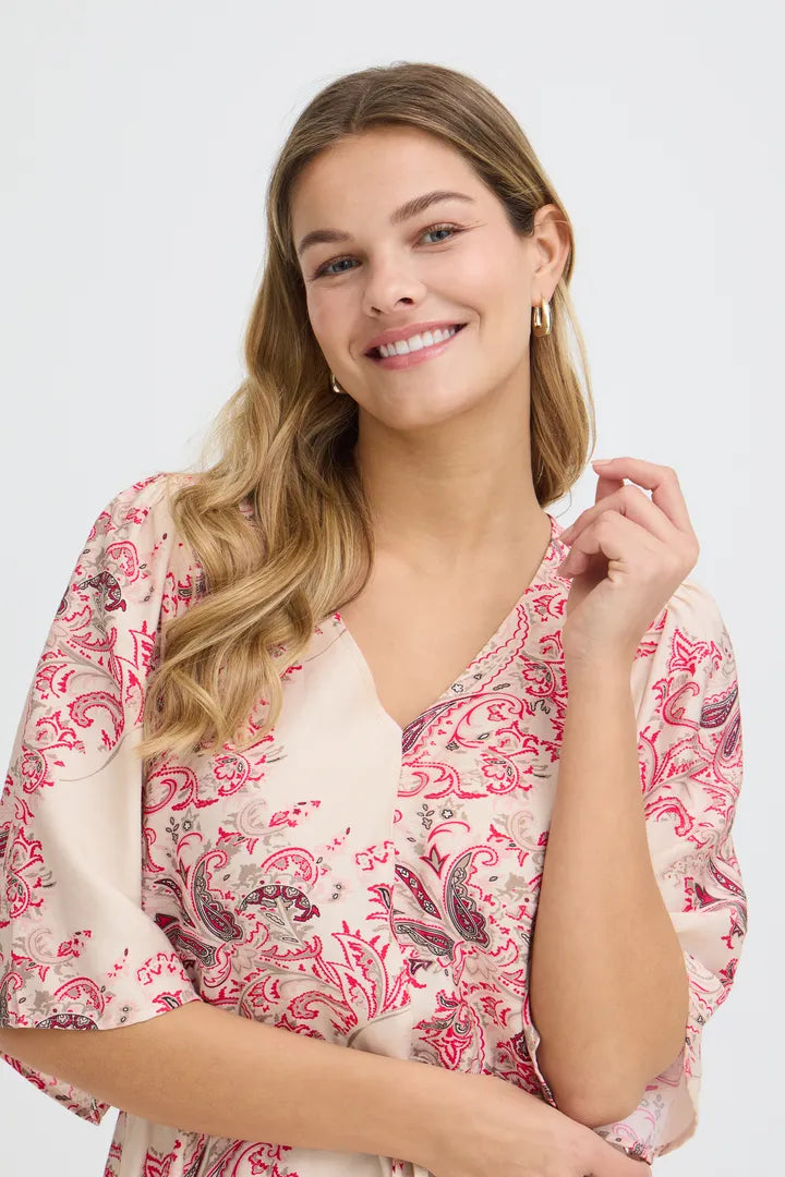 Dara Dress, Pink and Red print