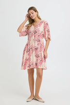 Dara Dress, Pink and Red print