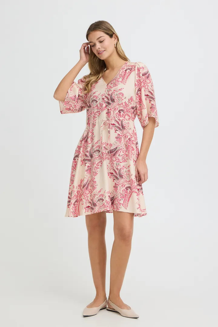 Dara Dress, Pink and Red print