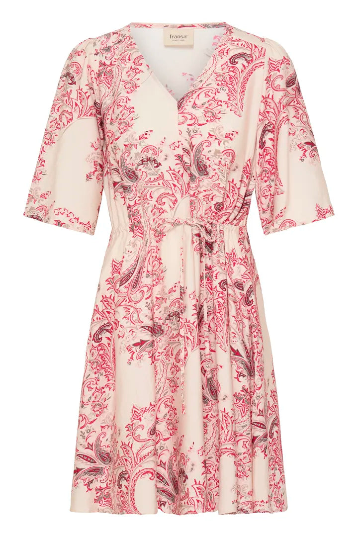 Dara Dress, Pink and Red print