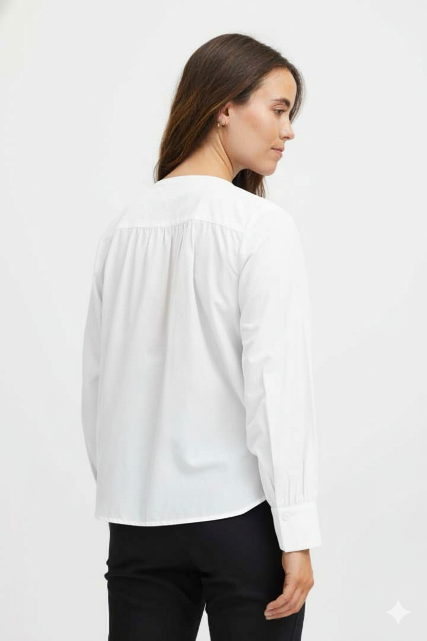 Hali Long Sleeved Blouse, Blanc de Blanc