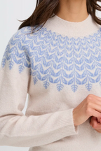 Isabella Fair Isle Pattern Jumper, Baby Blue & Cream
