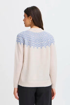 Isabella Fair Isle Pattern Jumper, Baby Blue & Cream