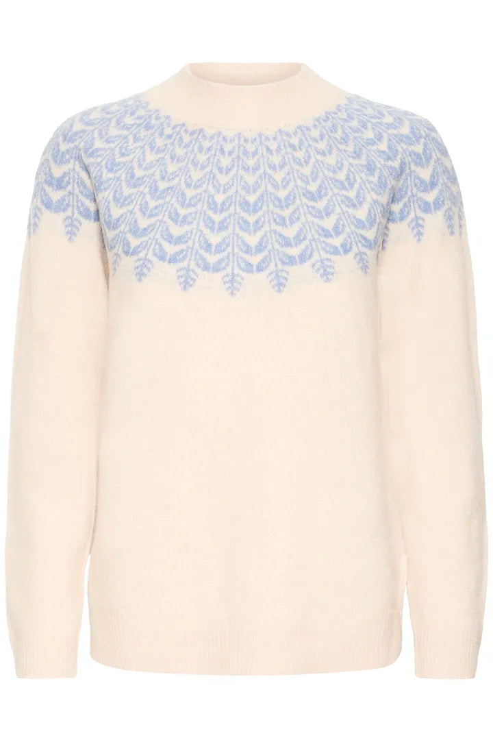 Isabella Fair Isle Pattern Jumper, Baby Blue & Cream