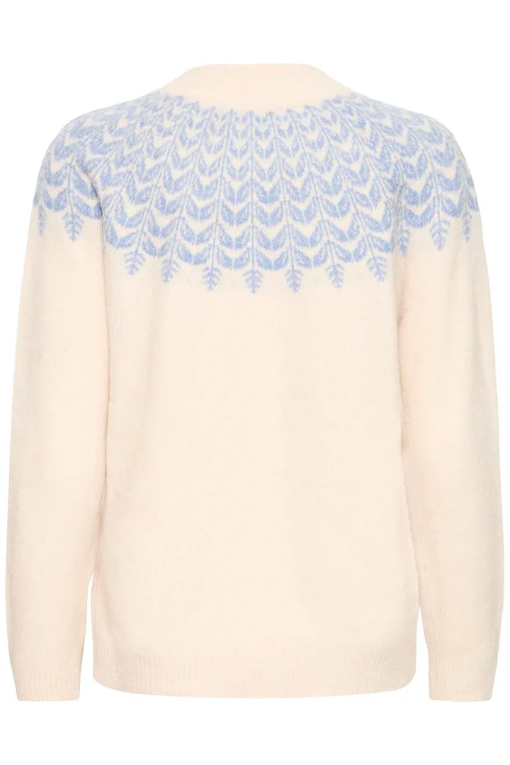 Isabella Fair Isle Pattern Jumper, Baby Blue & Cream
