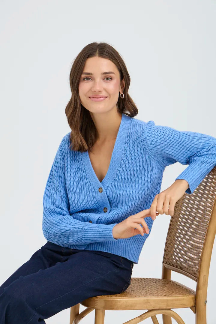 Kamia Cardigan, Della Robbia Blue