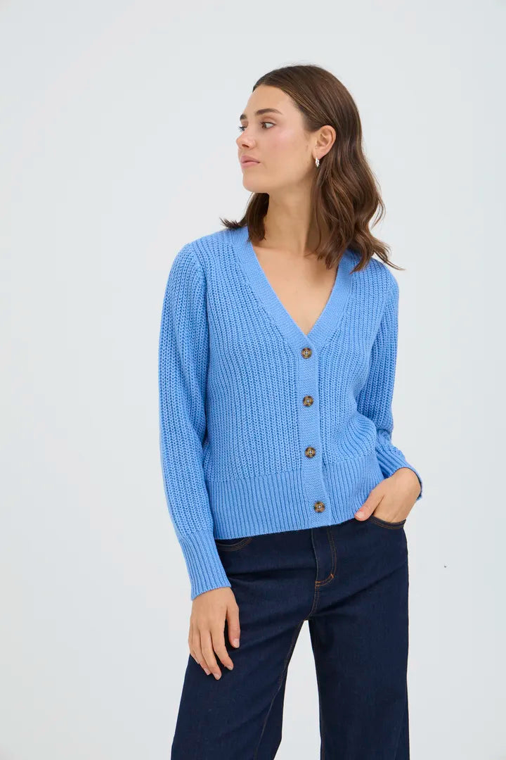 Kamia Cardigan, Della Robbia Blue