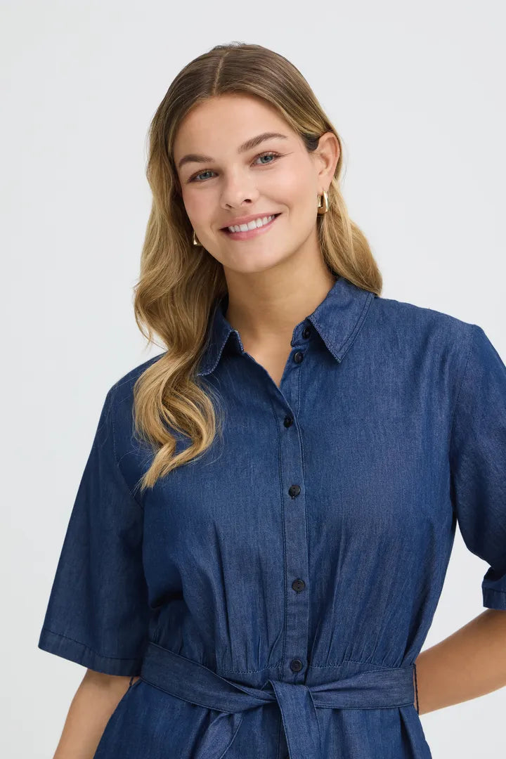 Larissa Dress, Mid Blue Denim
