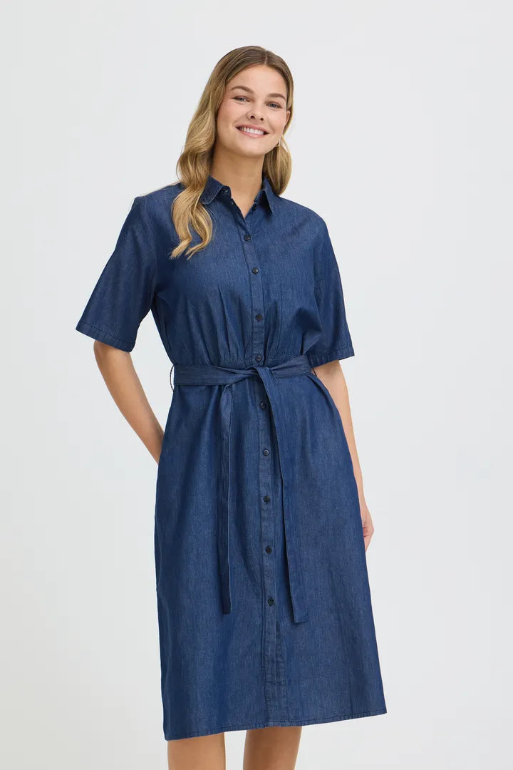 Larissa Dress, Mid Blue Denim