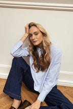 Rina Shirt, Heather Blue Stripe