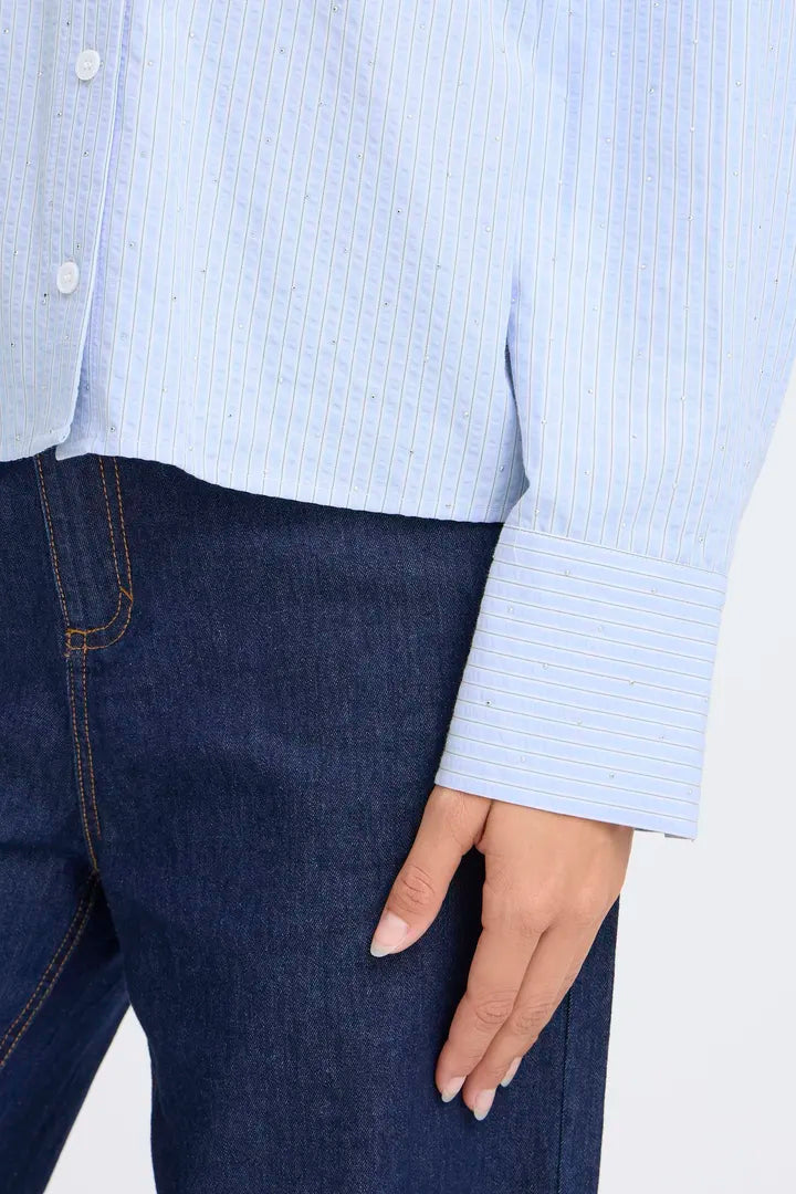 Rina Shirt, Heather Blue Stripe