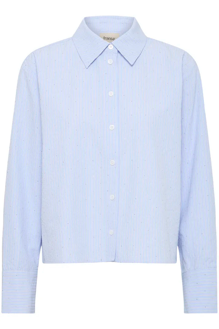 Rina Shirt, Heather Blue Stripe