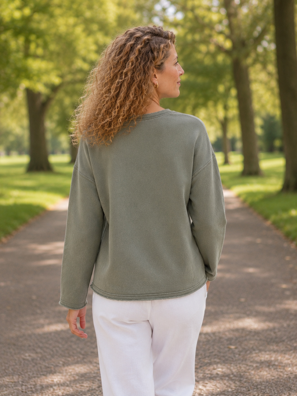 Serafina Sweatshirt, Smoky Olive