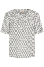 Voila Blouse, Graphic Stamp White Black