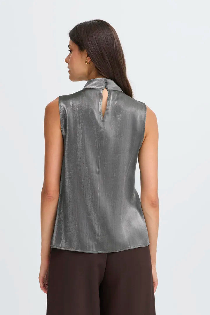 Yolanda Top, Grey Pinstripe