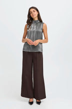 Yolanda Top, Grey Pinstripe