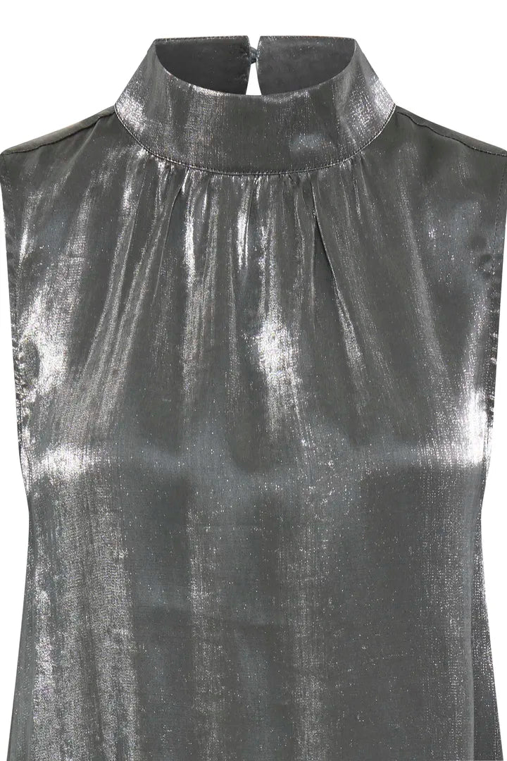 Yolanda Top, Grey Pinstripe