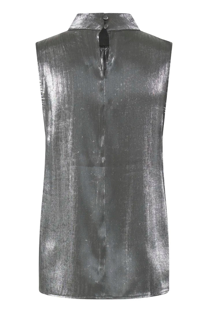 Yolanda Top, Grey Pinstripe