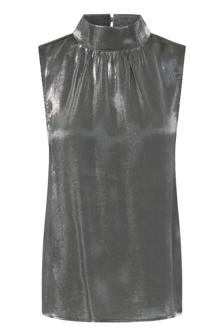 Yolanda Top, Grey Pinstripe