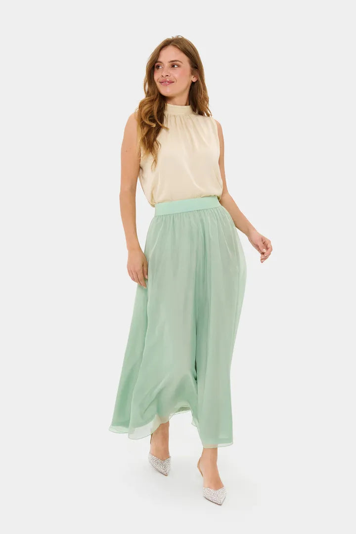 Coral Maxi Skirt, Pastel Green