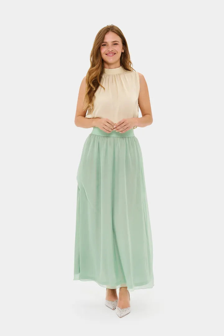 Coral Maxi Skirt, Pastel Green