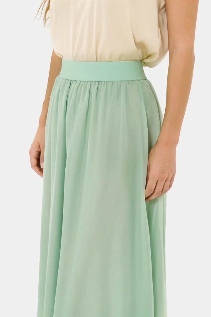 Coral Maxi Skirt, Pastel Green