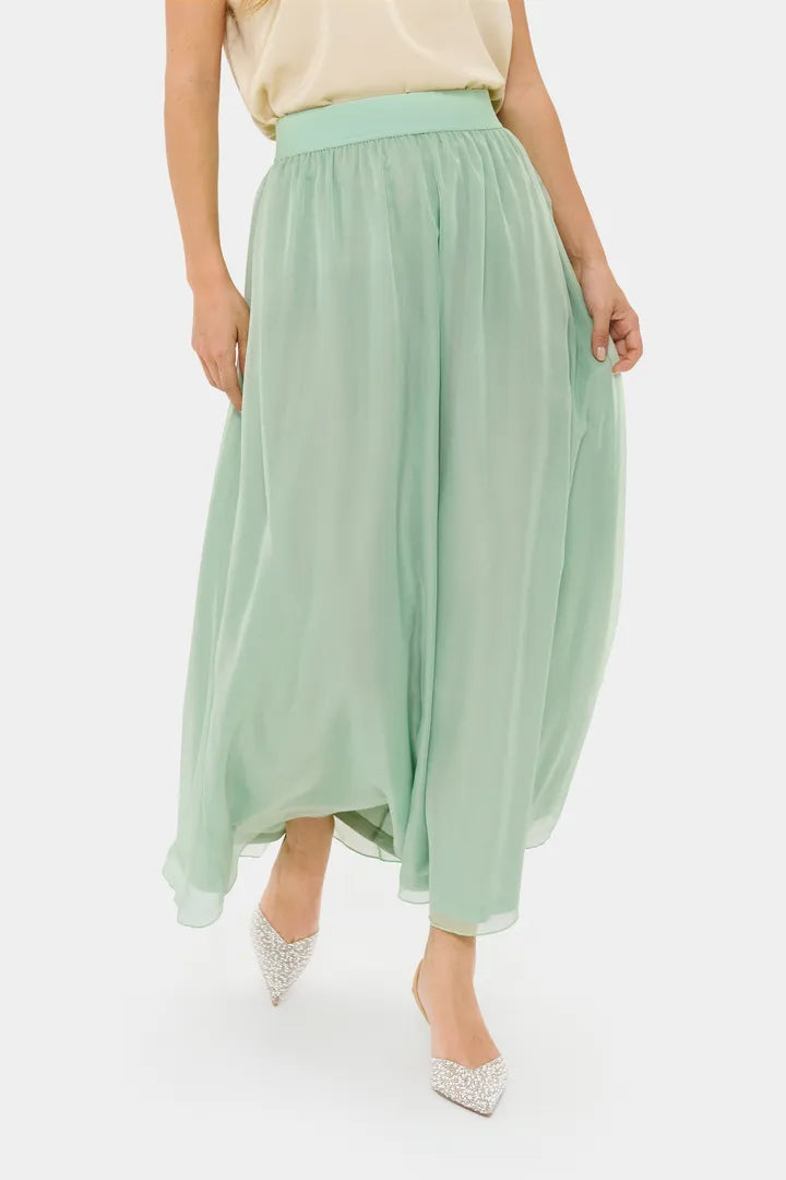 Coral Maxi Skirt, Pastel Green