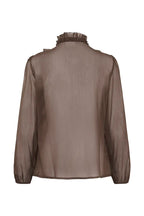 Lilja Crinkle Long Sleeved Shirt, Chocolate Brown