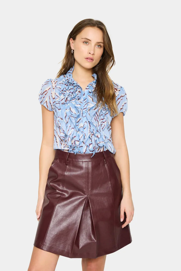 Lilja Crinkle Short Sleeved Shirt, Allure Nature Strokes