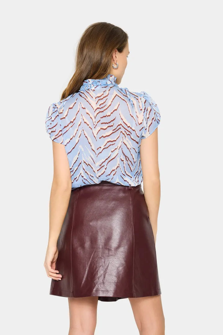 Lilja Crinkle Short Sleeved Shirt, Allure Nature Strokes