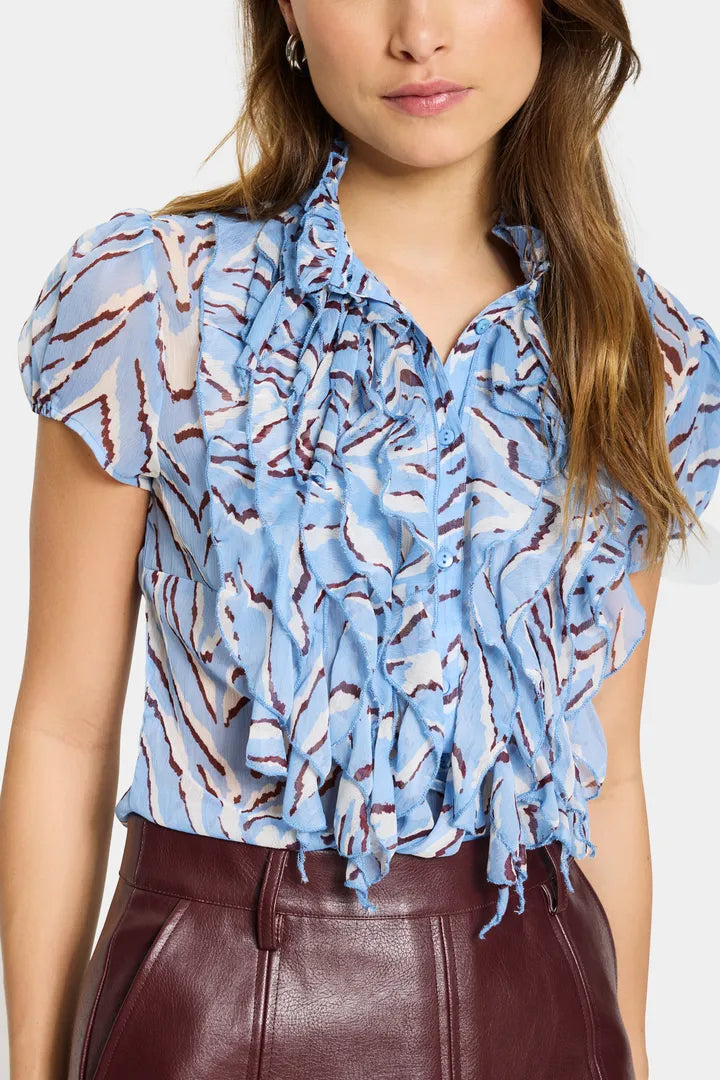 Lilja Crinkle Short Sleeved Shirt, Allure Nature Strokes