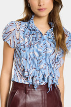 Lilja Crinkle Short Sleeved Shirt, Allure Nature Strokes