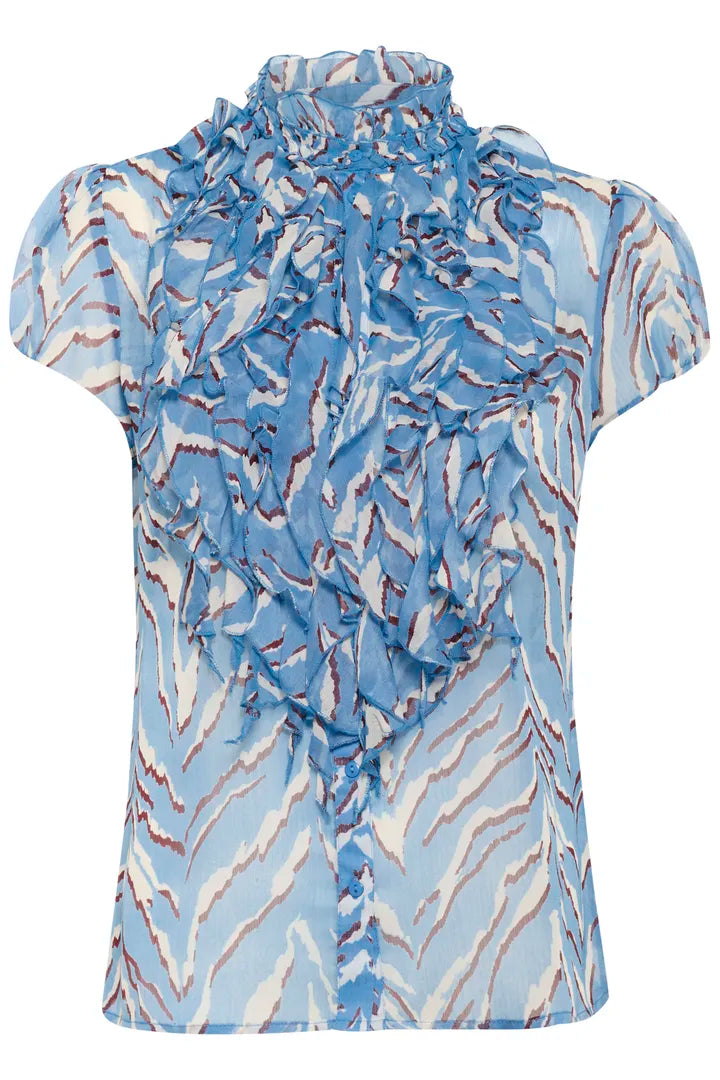 Lilja Crinkle Short Sleeved Shirt, Allure Nature Strokes