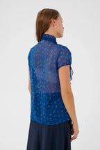 Lilja Crinkle Short Sleeved Shirt, Crimson Mini Floral
