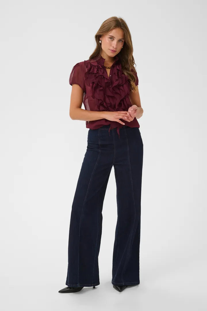 Lilja Crinkle Short Sleeved Shirt, Port Royale